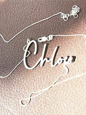 Chloe Silver Script Name Necklace